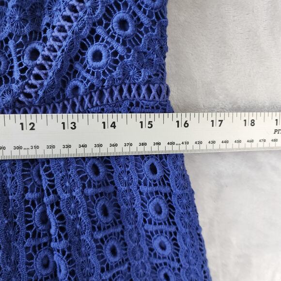 Boden Dress Womens Size 10 Imperial Blue Althea Crocheted Eyelet Lace 10R - Picture 9 of 10